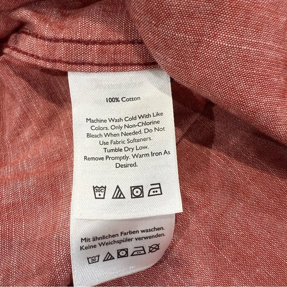 Eddie Bauer Short Sleeve ButtonUp Geometric Print Shirt Mens TXL Classic Fit Red - Picture 5 of 7